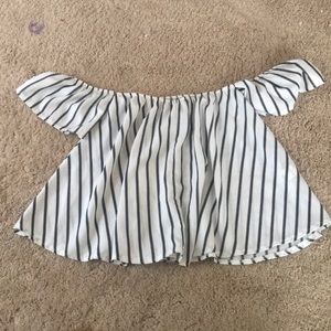 Striped Off The Shoulder Top